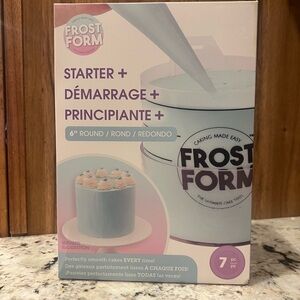 Frost Form Starter Kit 6" Round Cake Decorating Tool Set, White Plastic, 7 Piece